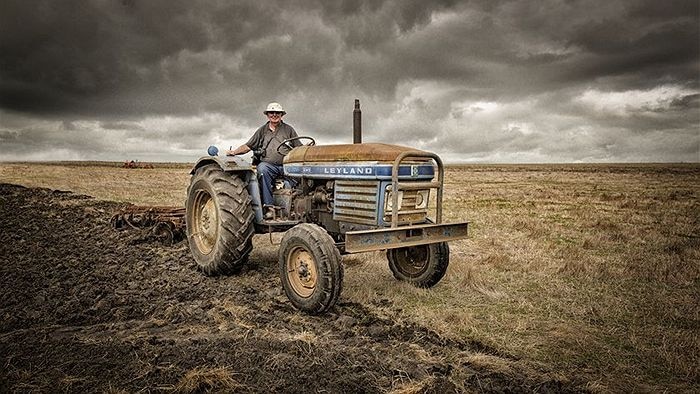 farmer on a tractor