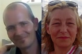 Composite image of Charlie Rowley smiling on the left and Dawn Sturgess wearing sunglasses on her head