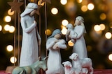 Christmas decorations depicting the birth of Jesus.