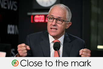 malcolm turnbull's claim is close to the mark