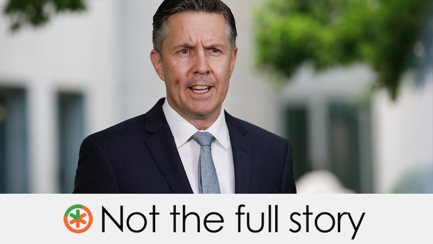 Mark Butler is talking at Parliament House. Verdict is "not the full story" with an orange and green asterisk