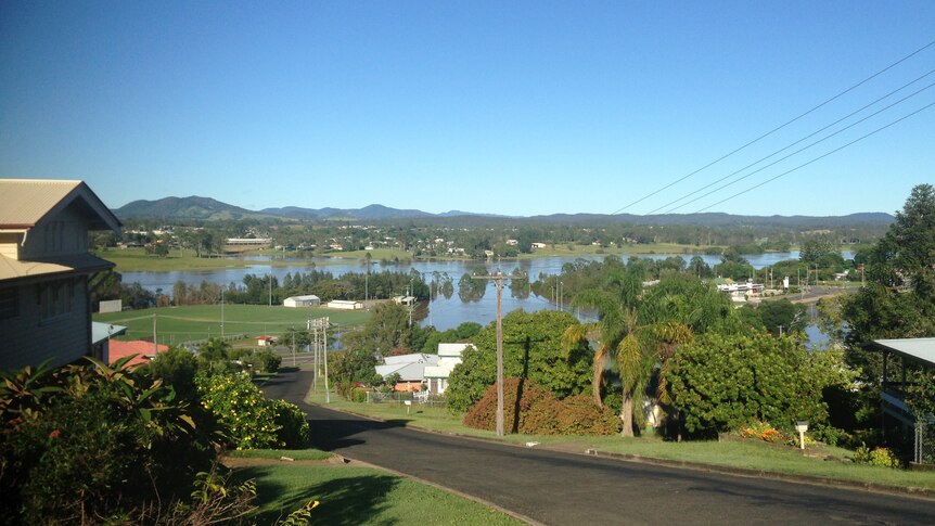 Rising floodwaters in Gympie