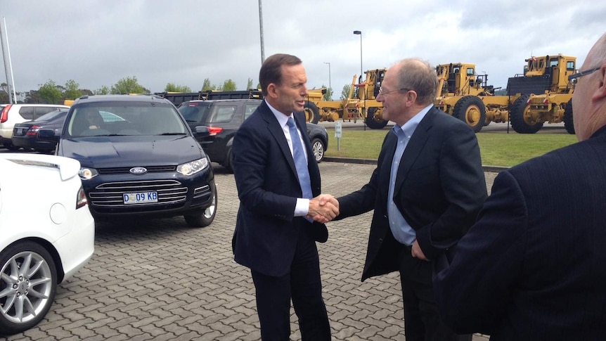 The Prime Minister meets Burnie businessman Dale Elphinstone in the state's north west today