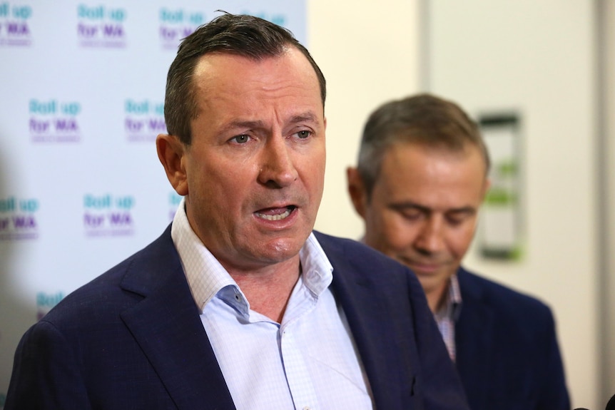Mark McGowan speaks to the media about WA's vaccination program.