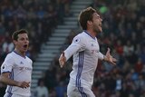 Chelsea's Marcos Alonso, (R), celebrates his goal against Bournemouth on April 8, 2017.