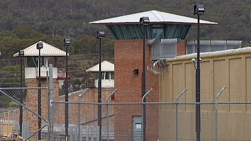 Perimeter fence outside the Goulburn Jail in southern New South Wales.