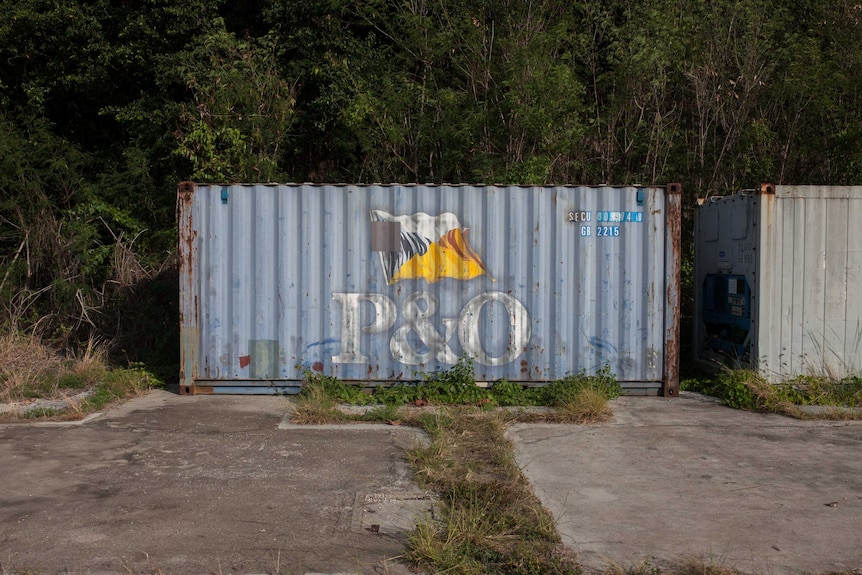 An abandoned P&O shipping container on Christmas Island.