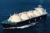 An LNG carrier sailing offshore