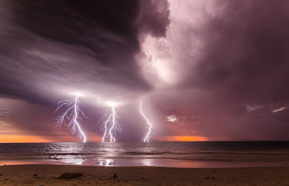 Lightning off Henley Beach