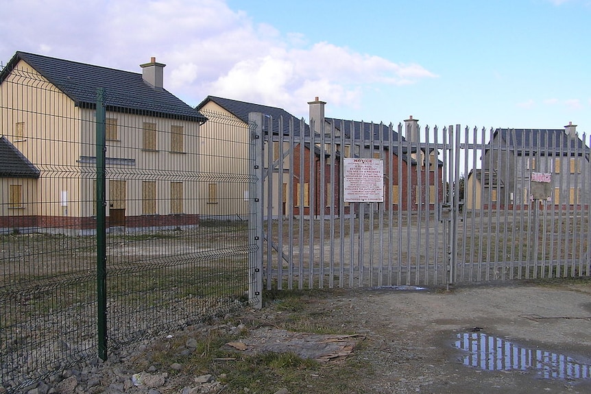 An almost completed housing estate outside Bridgetown in Ireland sits empty in April 2012.