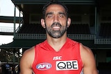 Adam Goodes wearing Sydney's Indigenous Round guernsey