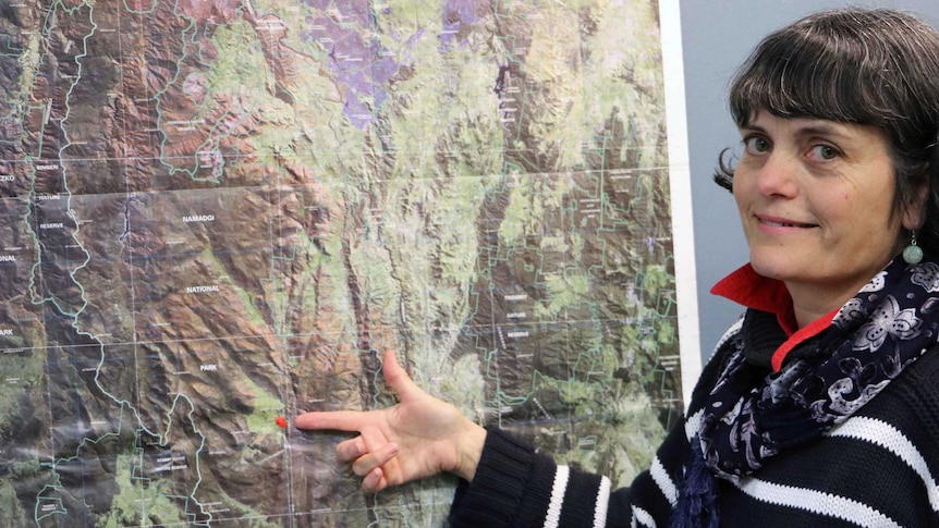 Ruth Hingston points to Gudgenby location