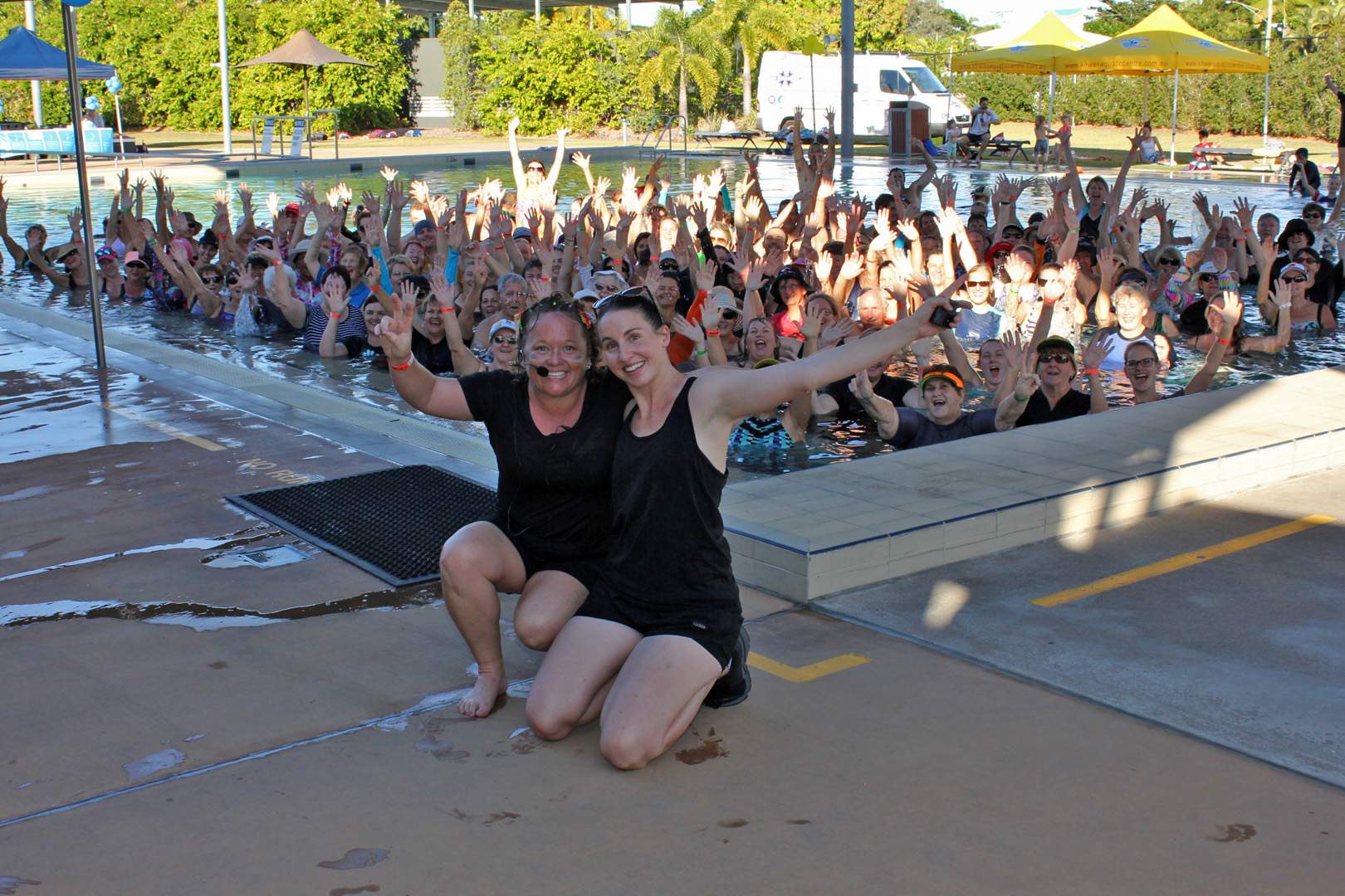 Townsville plunges into Australian record books with mega aqua aerobics