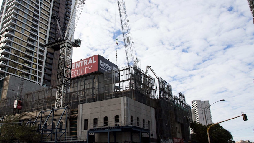 Apartments under construction in Melbourne