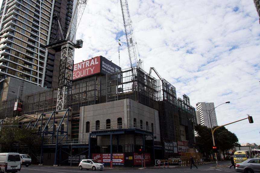 Apartments under construction in Melbourne