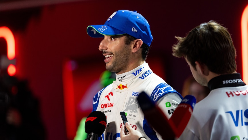 Daniel Ricciardo speaks at the Bahrain GP