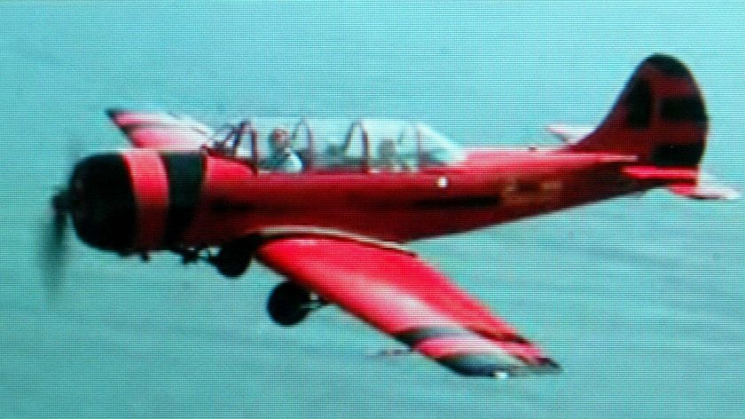 The Russian-built Yak 52 single-engined plane that crashed off South Stradbroke Island