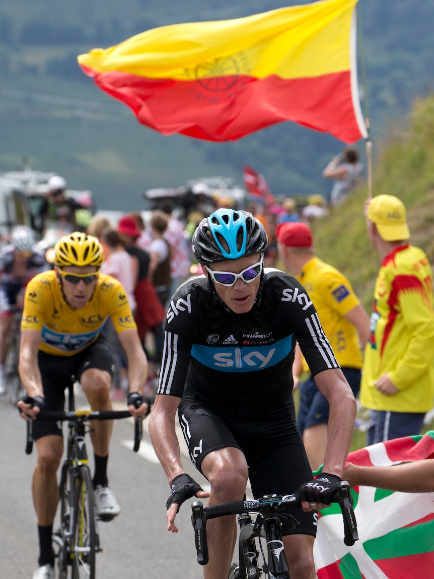 Chris Froome (R) will lead Team Sky's Tour de France charge with Bradley Wiggins (L) in support.