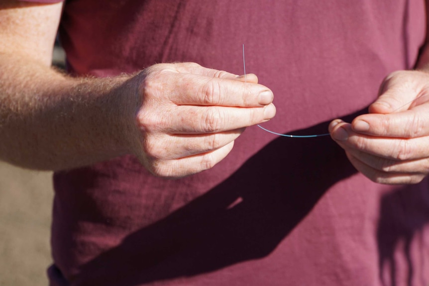 Close up photo of the fibre optic wire.