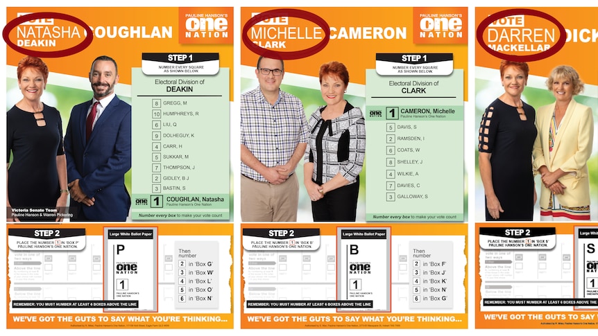 One Nation how-to-vote flyers