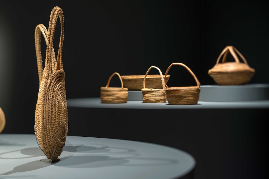 Yvonne Koolmatrie's weaving art work on display