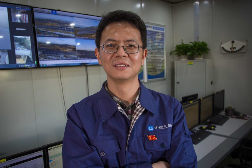 Pu Chengjun helps manage the project from Three Gorges New Energy in China. February 2018.