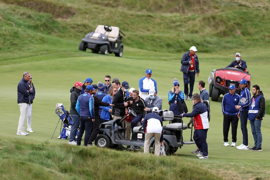 Tom Felton collapses at the Ryder Cup in the USA