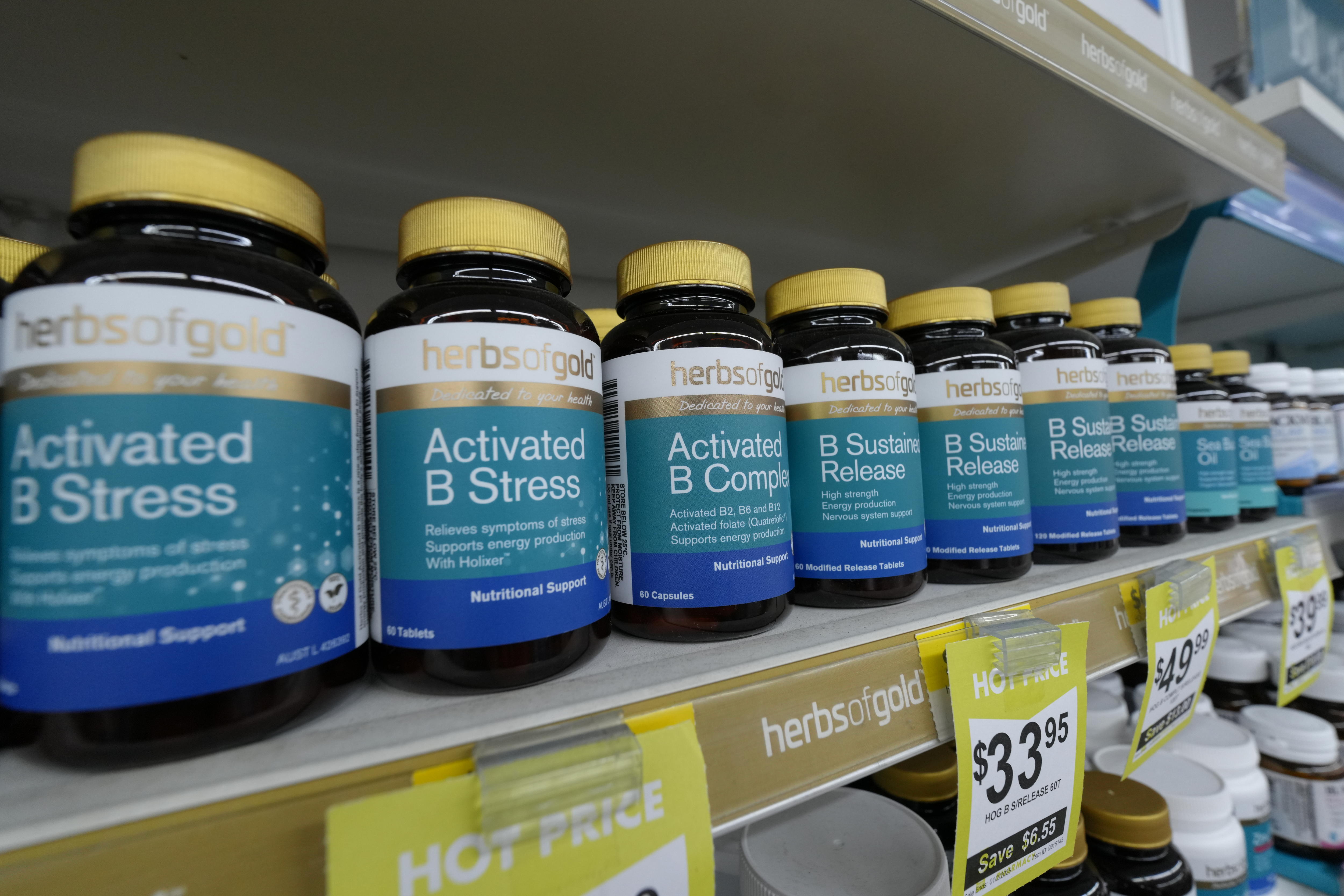 Bottle of supplements on a shelf