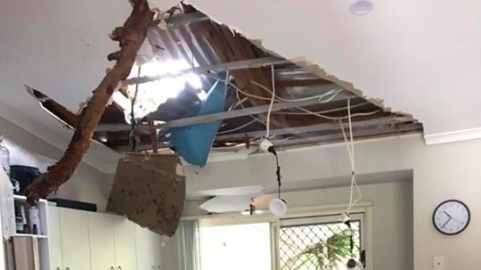 The interior of a house on Sidney Drive in Beerwah was significantly damaged by the storm. 