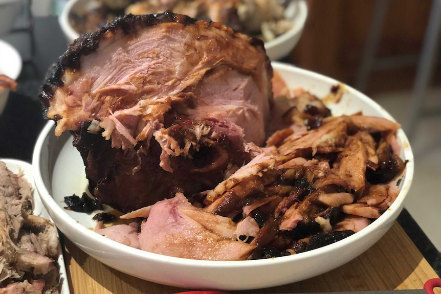 A glazed ham hock