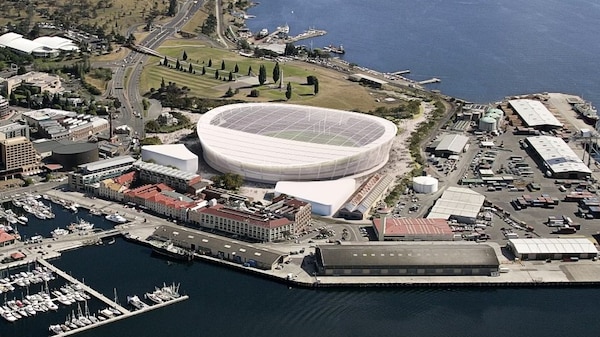 A concept design for an AFL stadium at Macquarie Point.