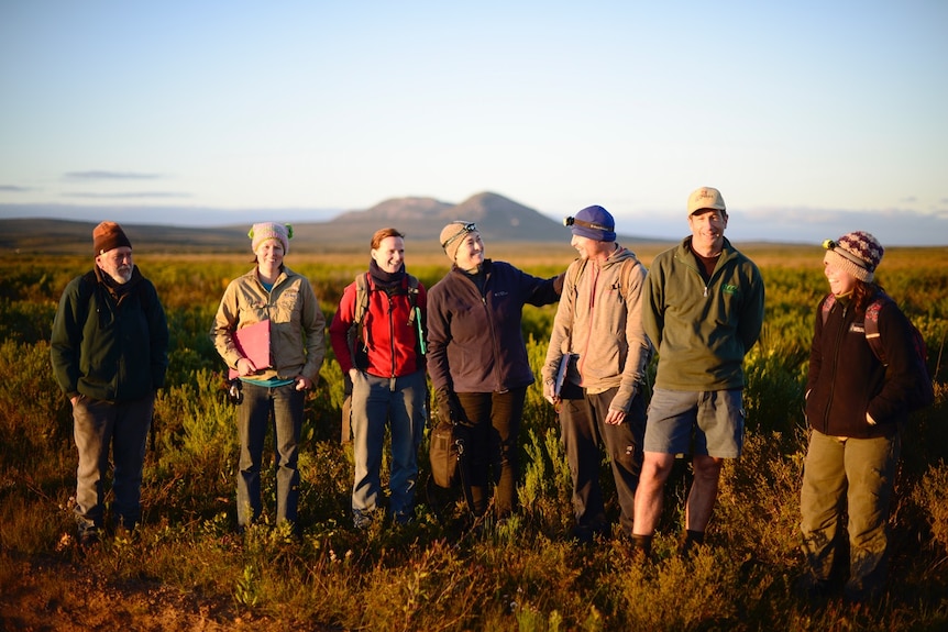 DPaW staff and volunteers stand together in Cape Arid National Park.