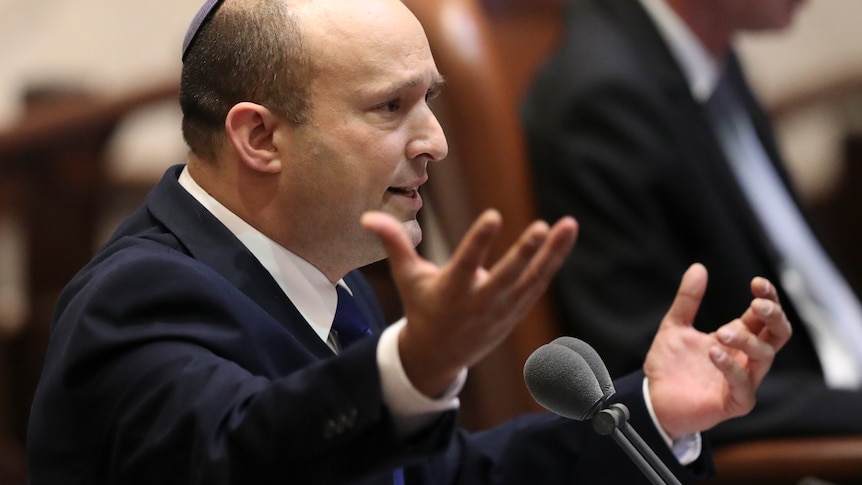 Naftali Bennett speaks during a Knesset session in Jerusalem