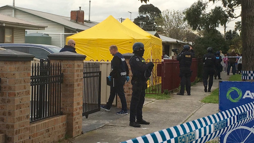 Counter-terrorism police raid a house in Braybrook