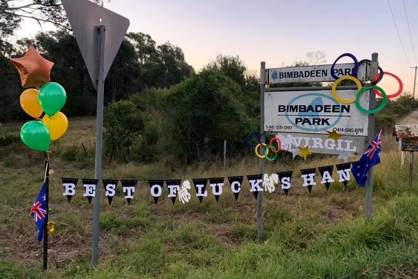 Signs wishing Shane Rose good luck at his property.