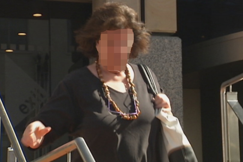 Sandford woman Robyn Clare Pearce walks from the Hobart Magistrate's Court.
