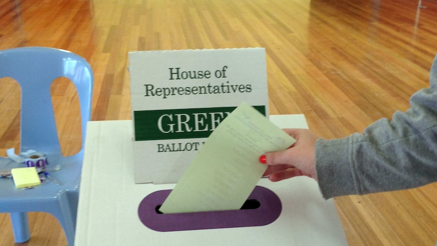 Ballot going into Reps counting box