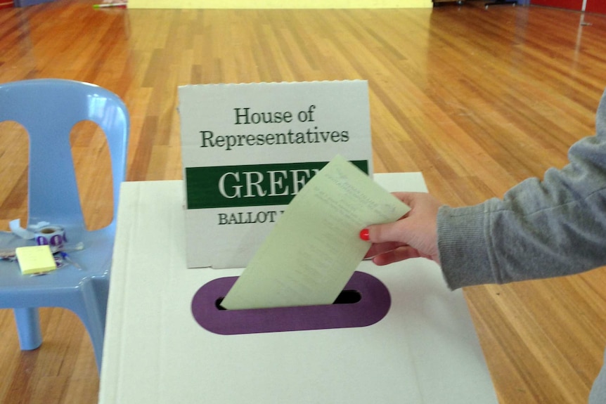 Ballot going into Reps counting box