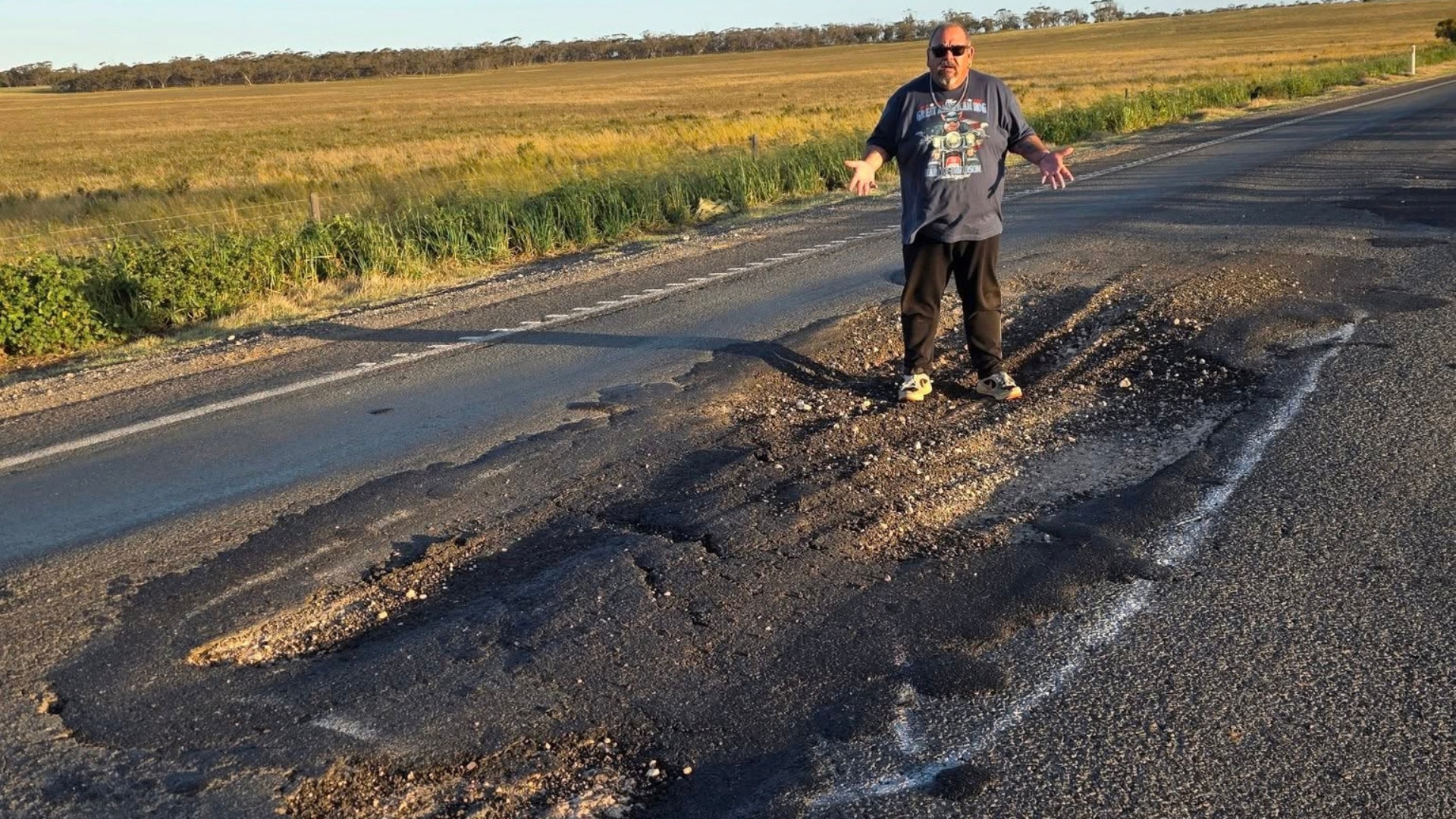 Monster pothole on SA road a deathtrap, motorcyclist says