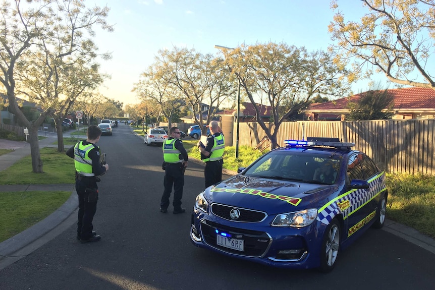 Police on the scene of a shooting in Roxburgh Park.