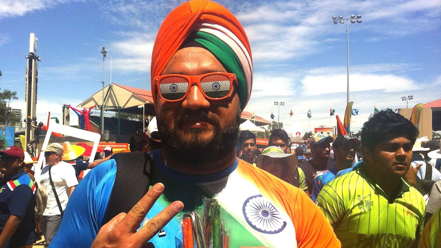 Sukhdev Singh at Adelaide Oval for the cricket World Cup