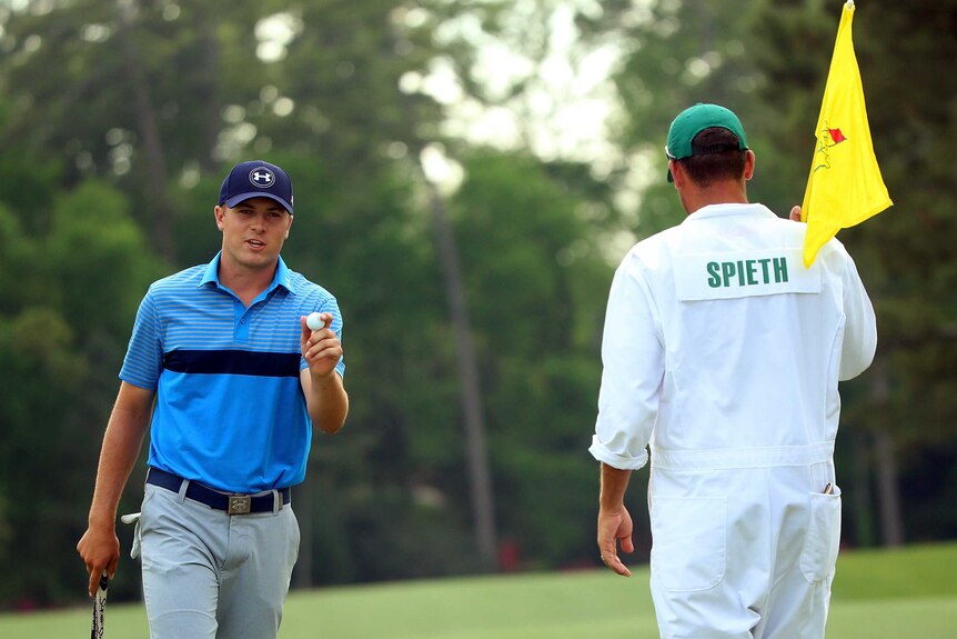 Jordan Spieth during the first round of the US Masters