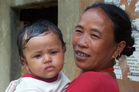 Nepalese mother and her baby.