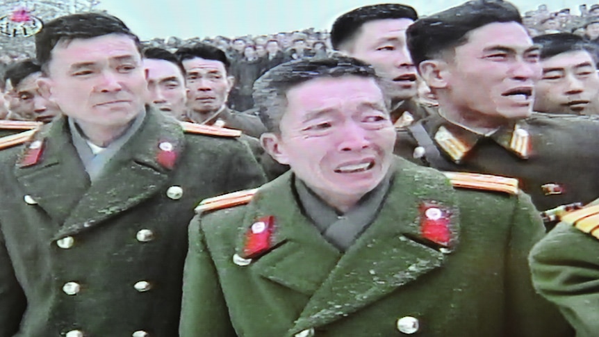 Mourners at Kim Jong-il funeral