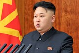North Korean leader Kim Jong-un delivers a New Year address in Pyongyang.