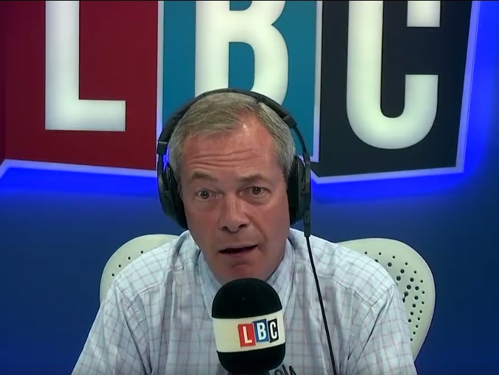 Nigel Farage caught out by LBC caller's trick question