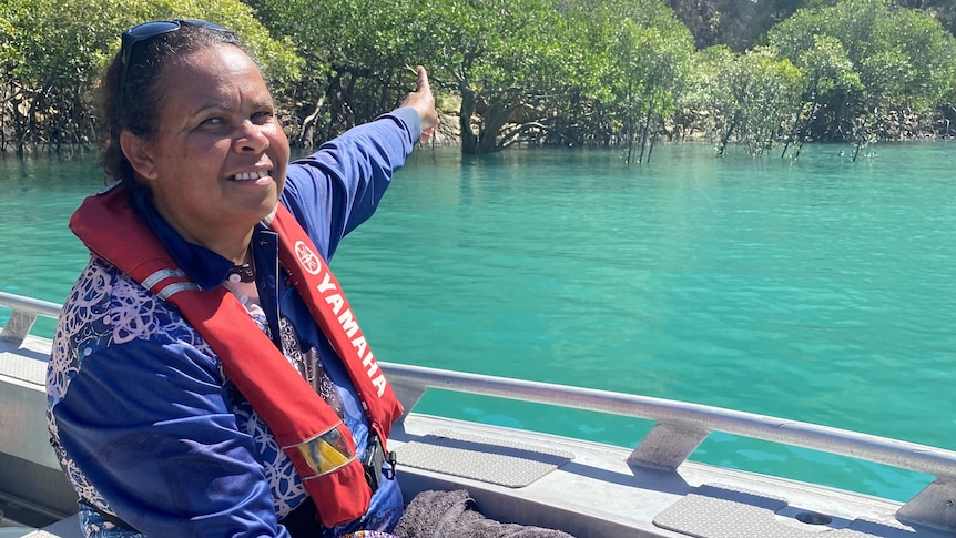 Rowena Mouda on a boat.