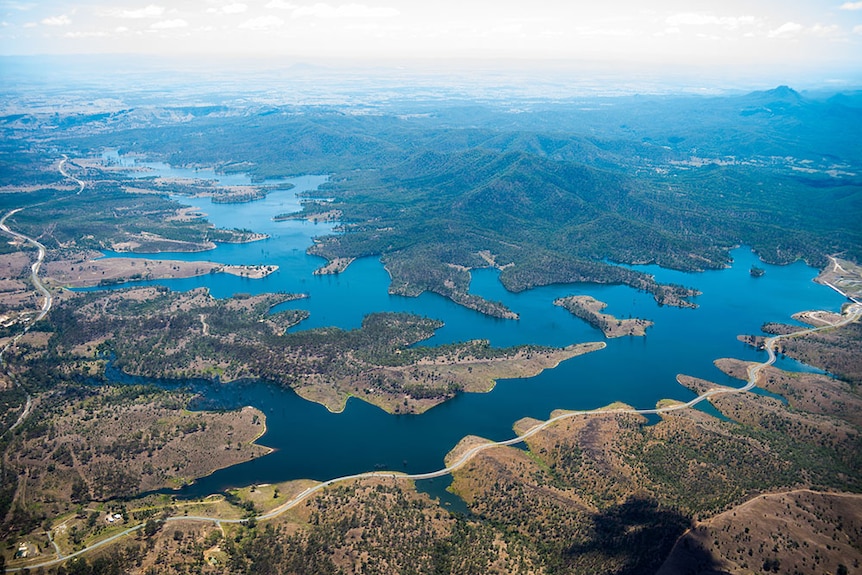 An aerial shot of the Wyaralong flatwater centre