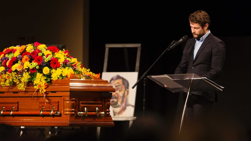 Ben Quilty speaks at funeral for Myuran Sukumaran