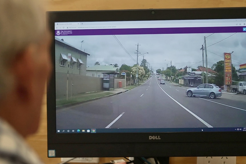 A computer screen helping UQ researcherse investigate driving with dementia.